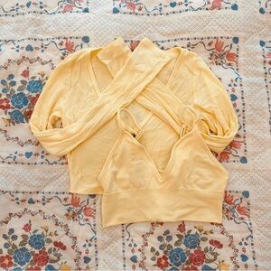 ALO Buttercup Bralette & Cardigan Set 💛